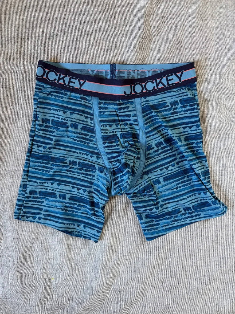 NWOT Jockey Teal & Navy Striped Boxer Briefs